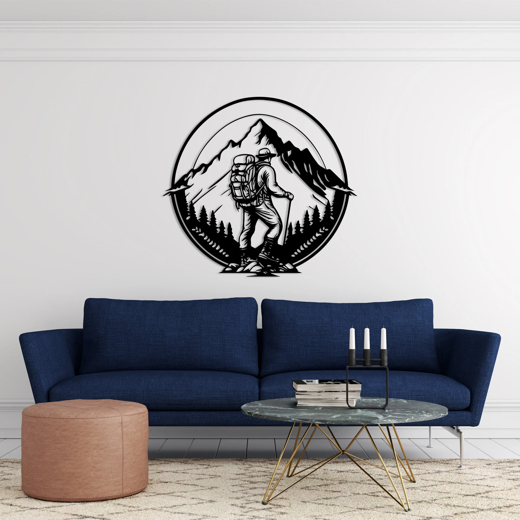 Adventure Metal Climber Figure Mountain Landscape Wall Art Adventure Metal Climber Figure Mountain Landscape Wall Art