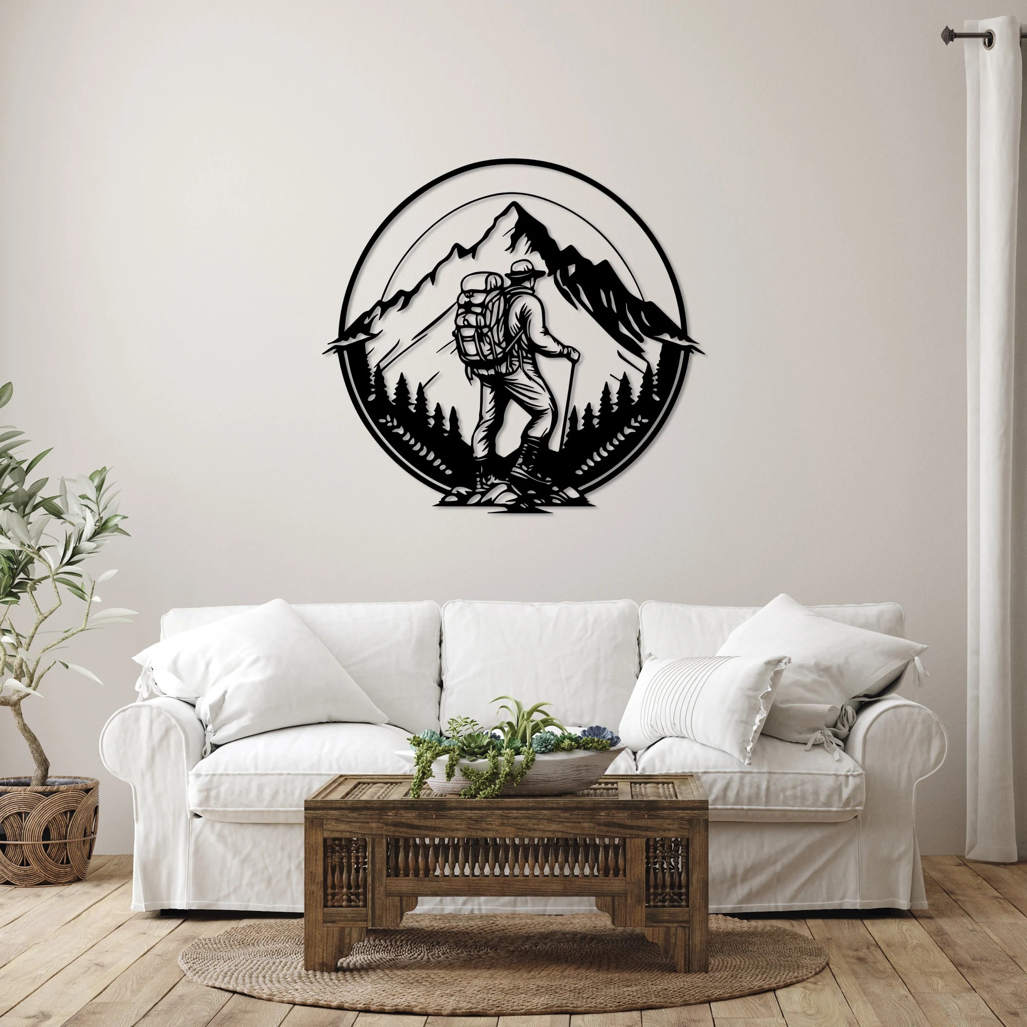 Adventure Metal Climber Figure Mountain Landscape Wall Art Adventure Metal Climber Figure Mountain Landscape Wall Art