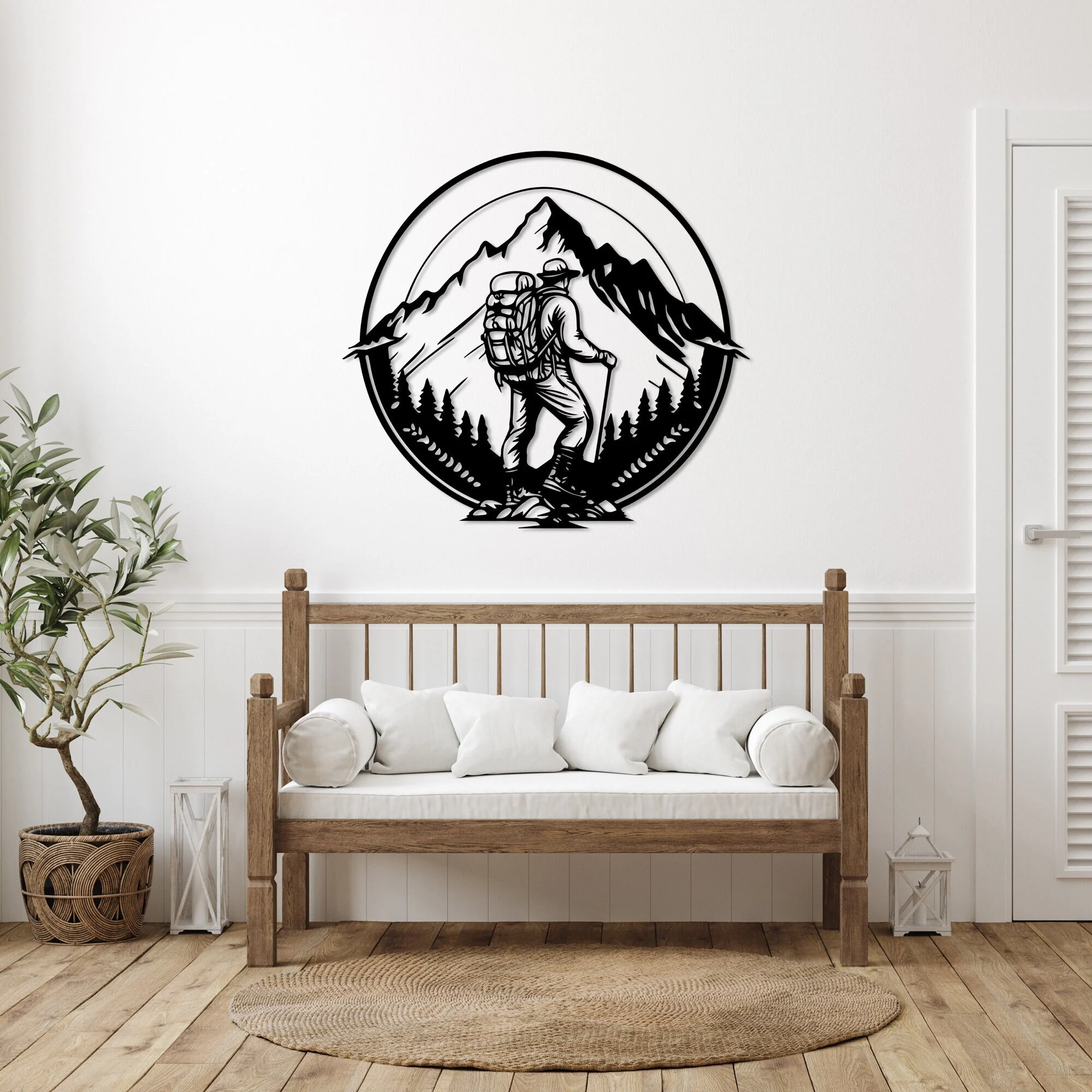 Adventure Metal Climber Figure Mountain Landscape Wall Art Adventure Metal Climber Figure Mountain Landscape Wall Art