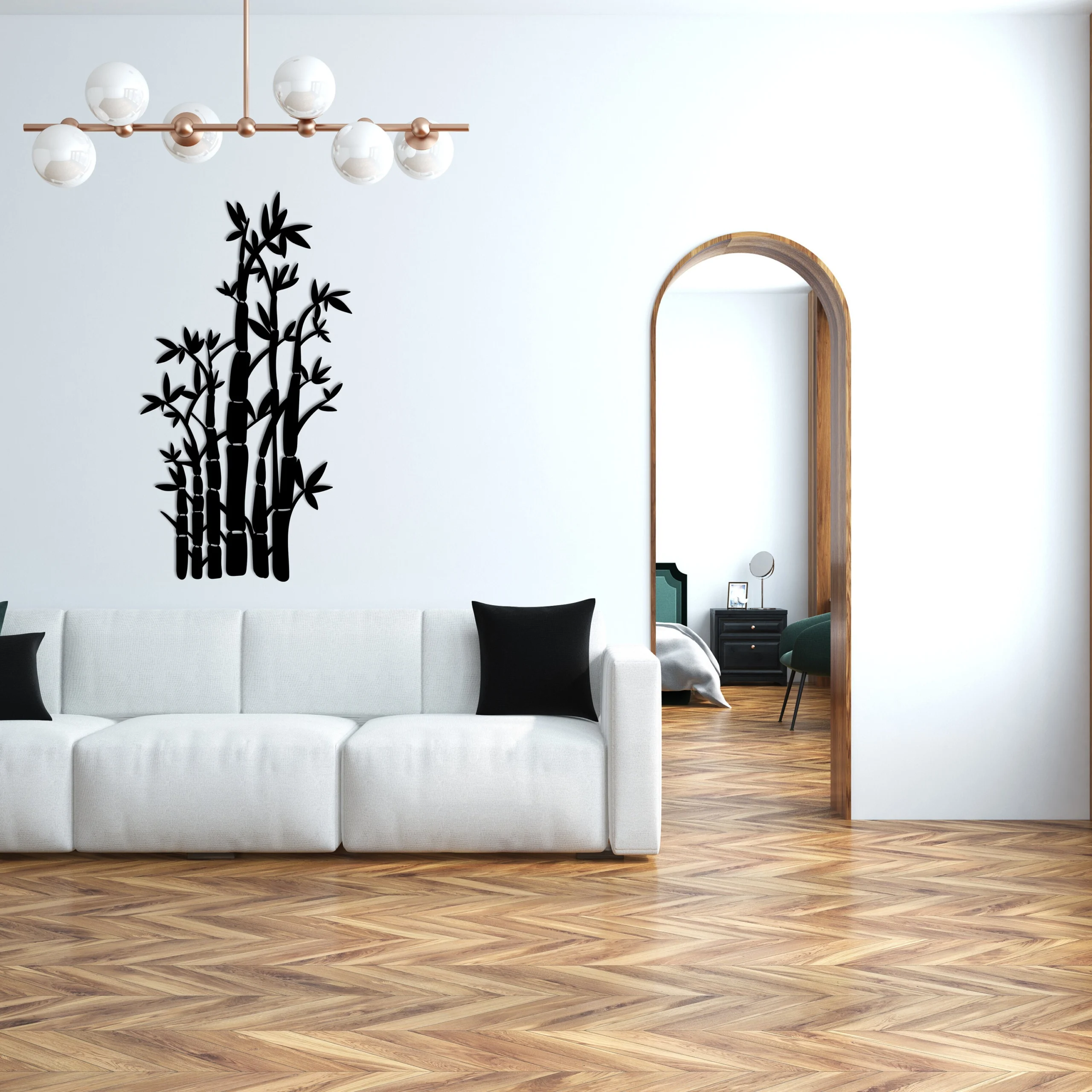 Nature Bamboo Accent Metal Wall Art Decor Nature Bamboo Accent Metal Wall Art Decor