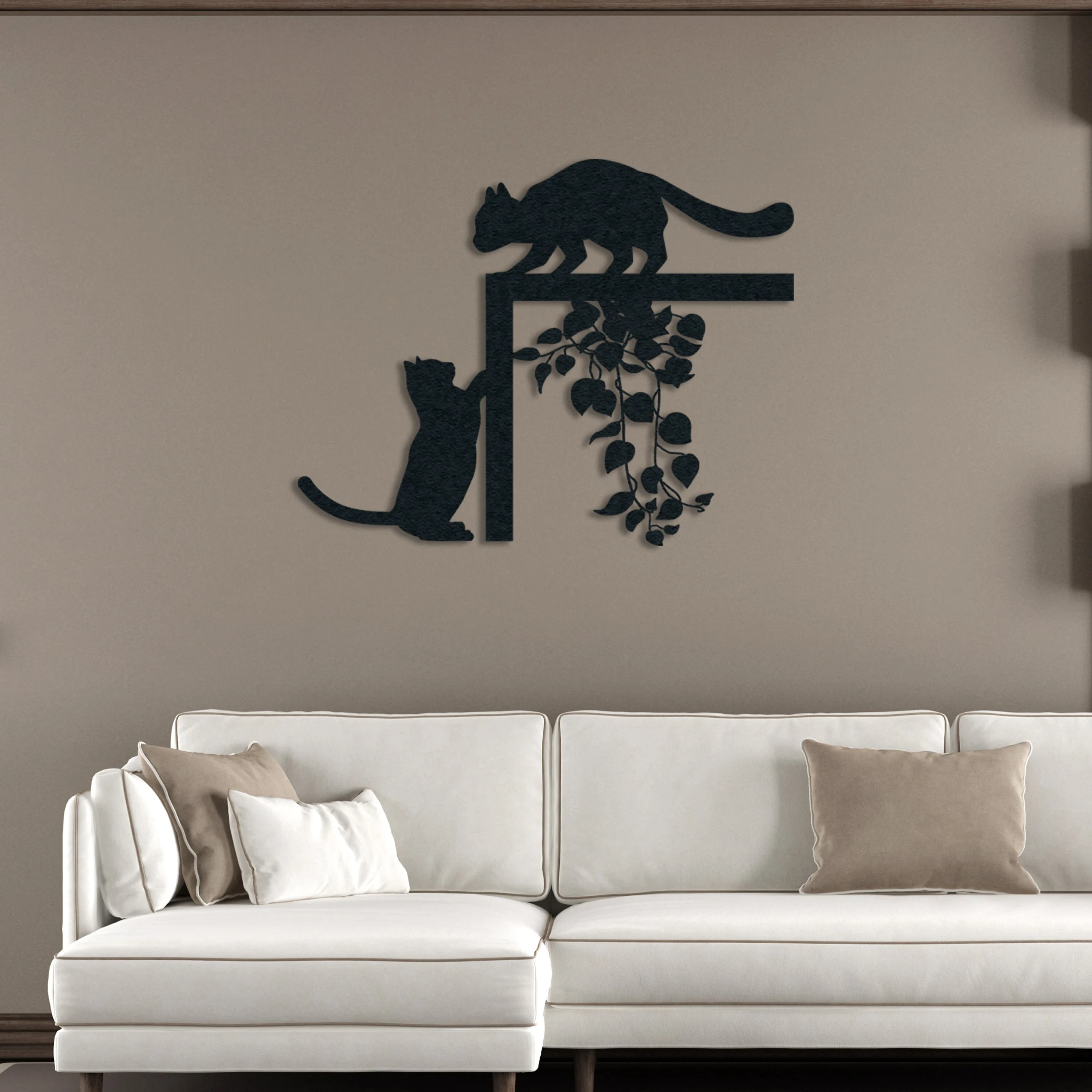 Black Cats Playing Metal Wall Art Home Decor Black Cats Playing Metal Wall Art Home Decor