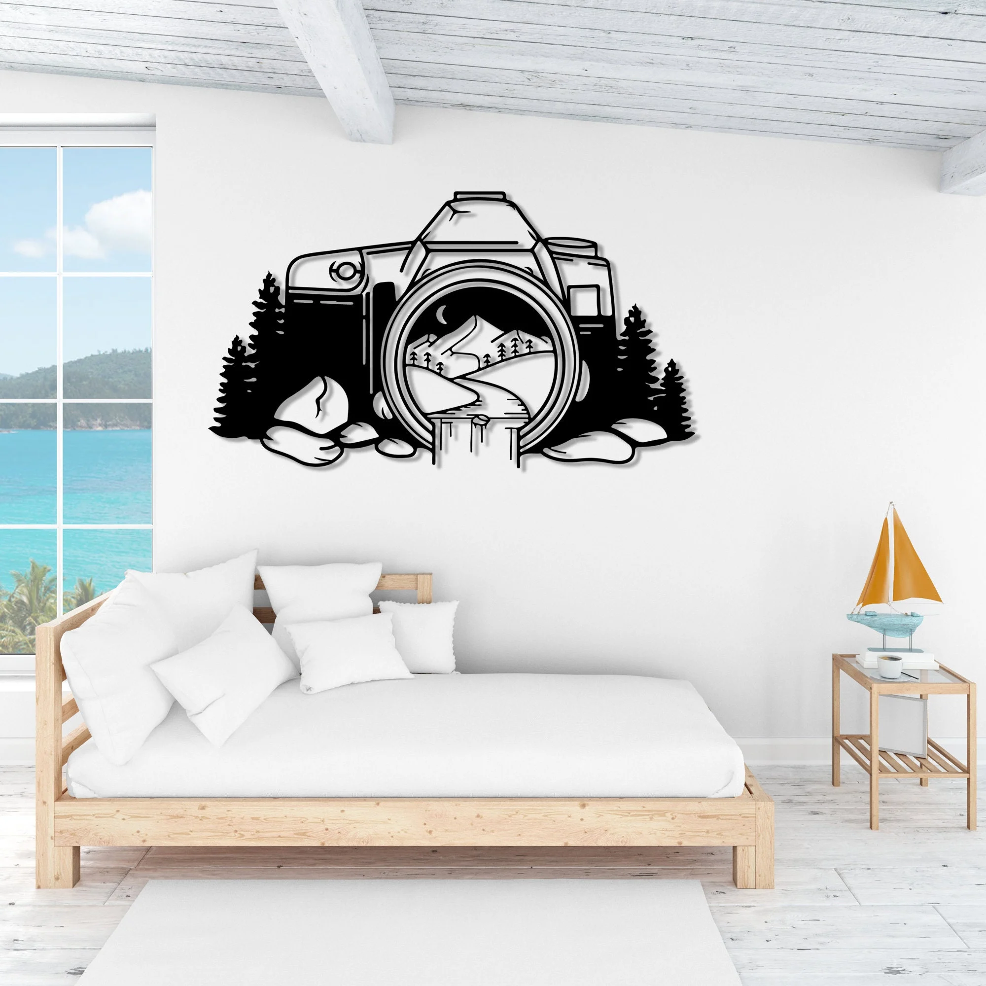 Black Metal Camera Wall Art Mountain Adventure Decor Black Metal Camera Wall Art Mountain Adventure Decor