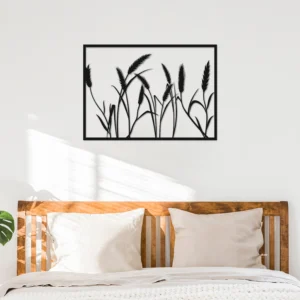 Black Metal Corn Stalk Field Wall Art Decor