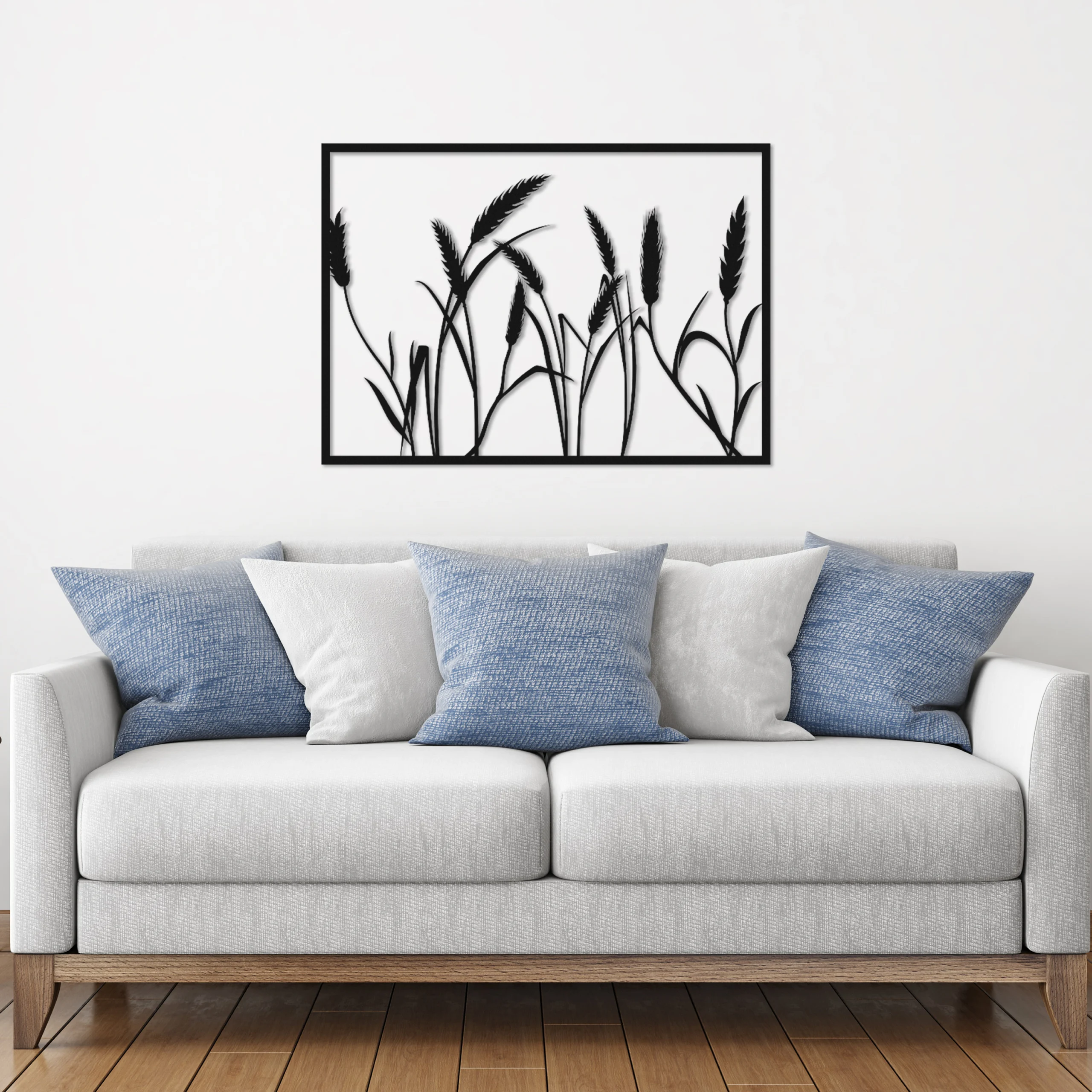 Black Metal Corn Stalk Field Wall Art Decor Black Metal Corn Stalk Field Wall Art Decor
