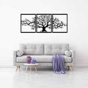 Black Tree of Life Metal Wall Art 3-Piece Set