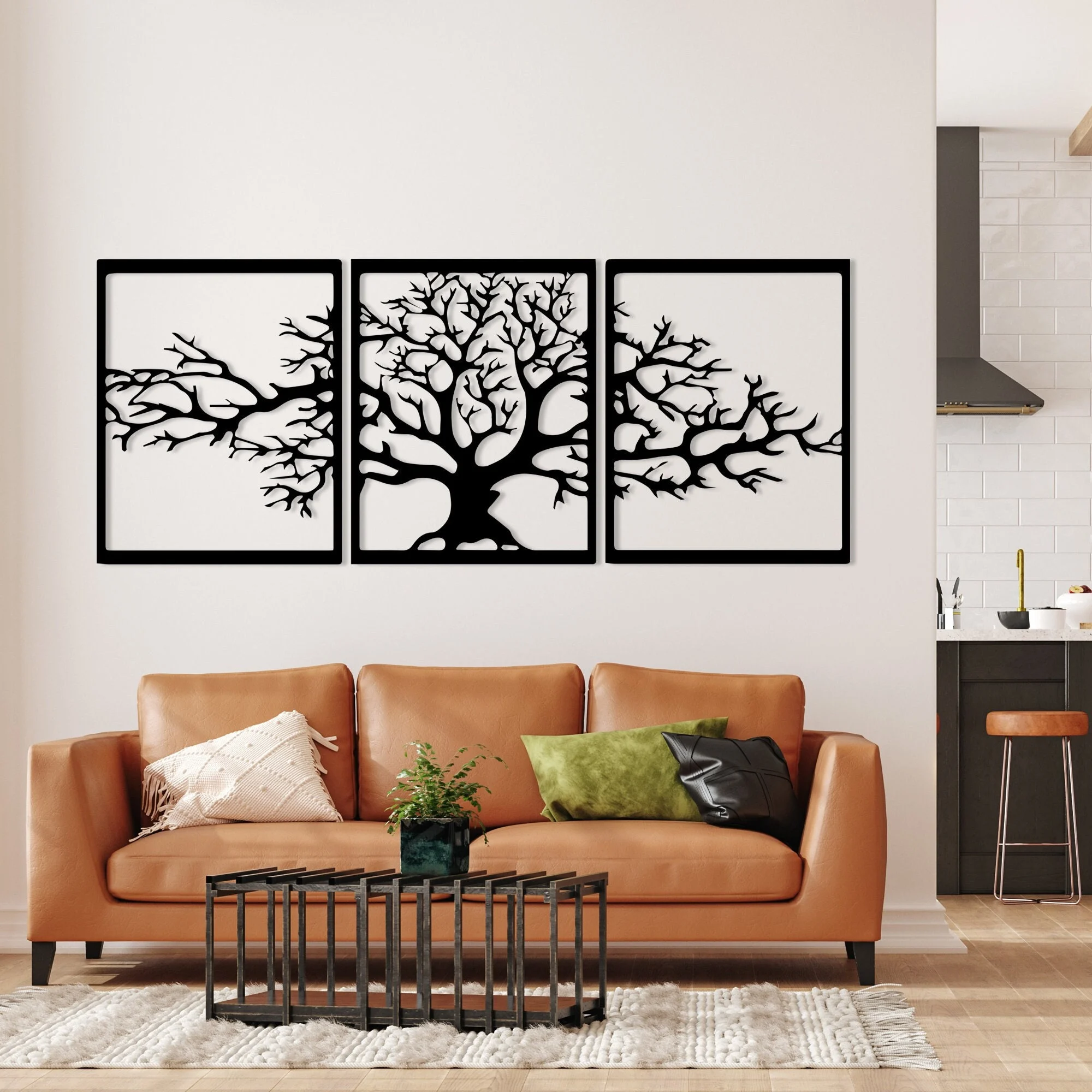 Black Tree of Life Metal Wall Art 3-Piece Set Black Tree of Life Metal Wall Art 3-Piece Set