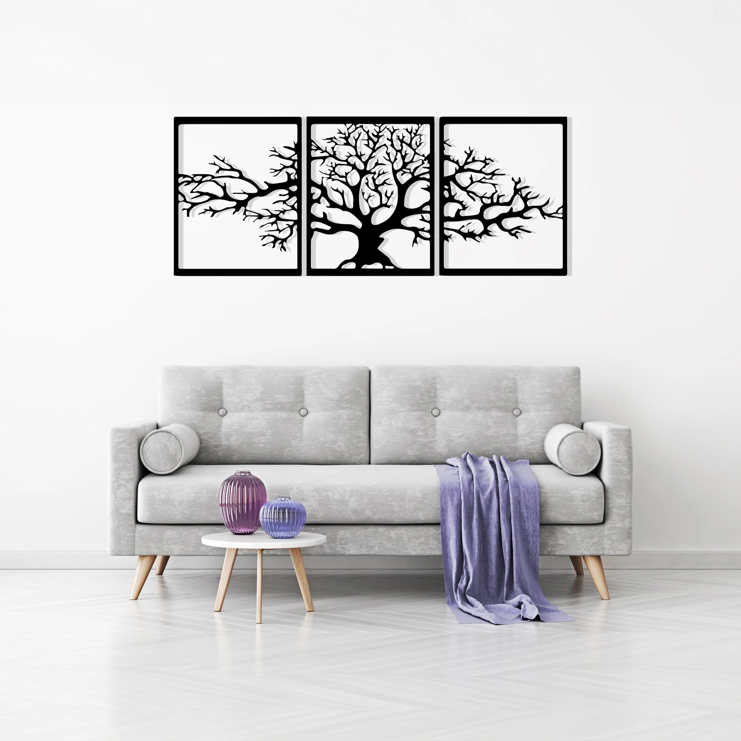 Black Tree of Life Metal Wall Art 3-Piece Set Black Tree of Life Metal Wall Art 3-Piece Set