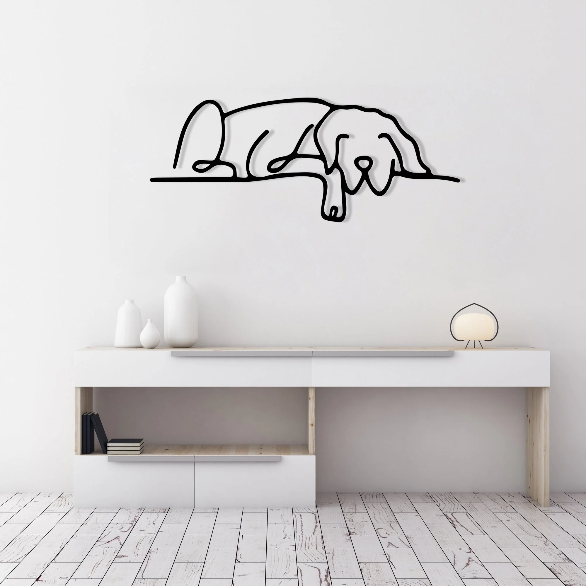 Minimalist Sleeping Dog Line Art Metal Wall Art Minimalist Sleeping Dog Line Art Metal Wall Art