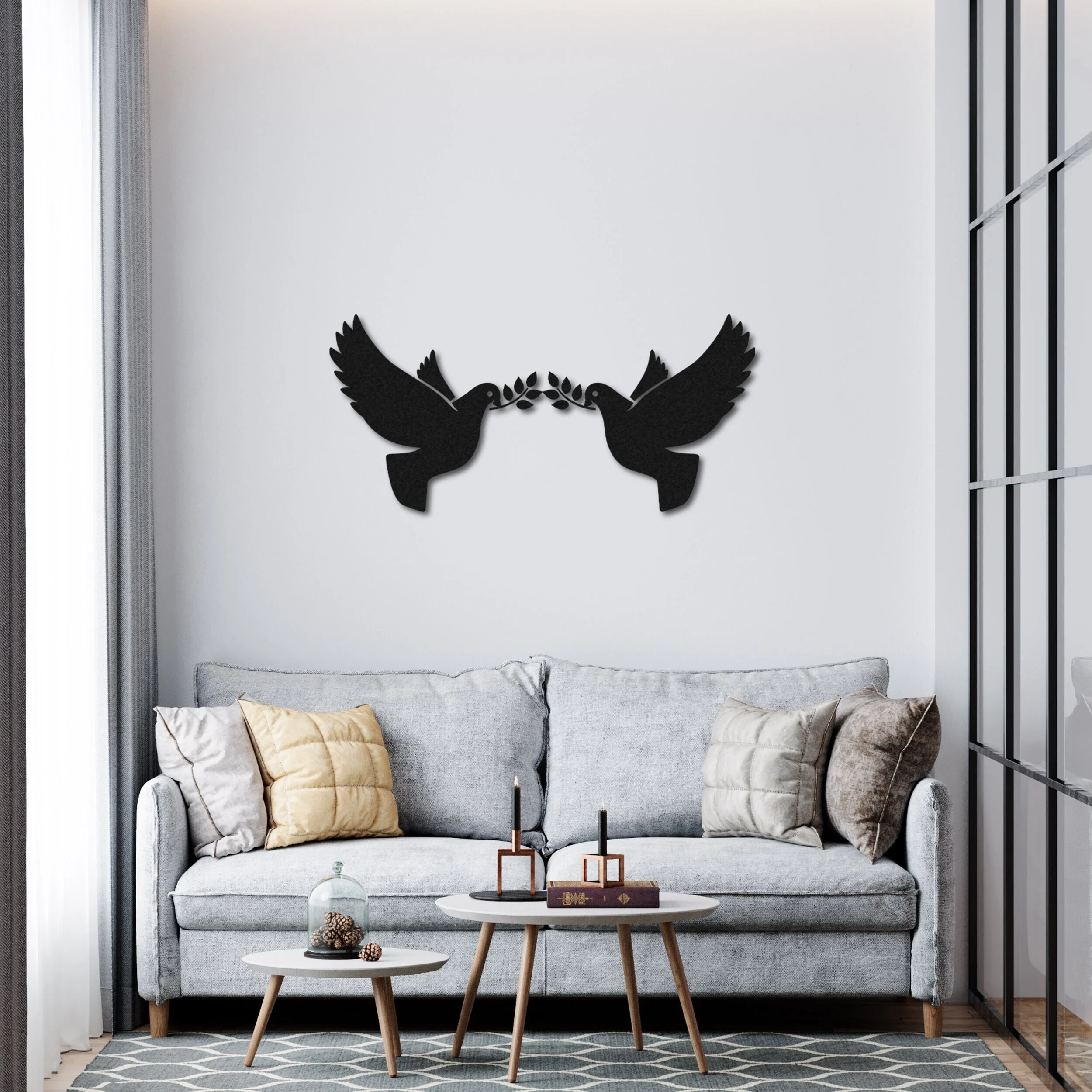 Peace Dove Pair Metal Wall Art Olive Branch Peace Dove Pair Metal Wall Art Olive Branch