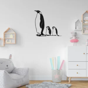 Penguin Family Metal Wall Art Home Decor