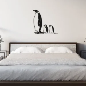 Penguin Family Metal Wall Art Home Decor