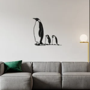 Penguin Family Metal Wall Art Home Decor