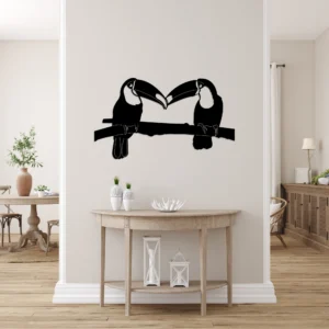 Toucan Couple Metal Wall Art Tropical Bird Decor