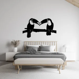 Toucan Couple Metal Wall Art Tropical Bird Decor
