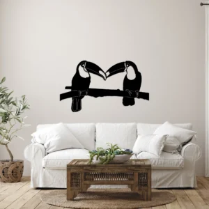 Toucan Couple Metal Wall Art Tropical Bird Decor