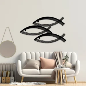 Trio Fish Group Metal Wall Art Nautical Decor