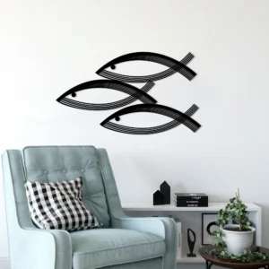 Trio Fish Group Metal Wall Art Nautical Decor