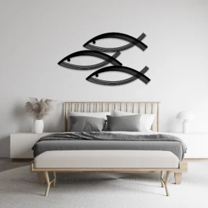 Trio Fish Group Metal Wall Art Nautical Decor