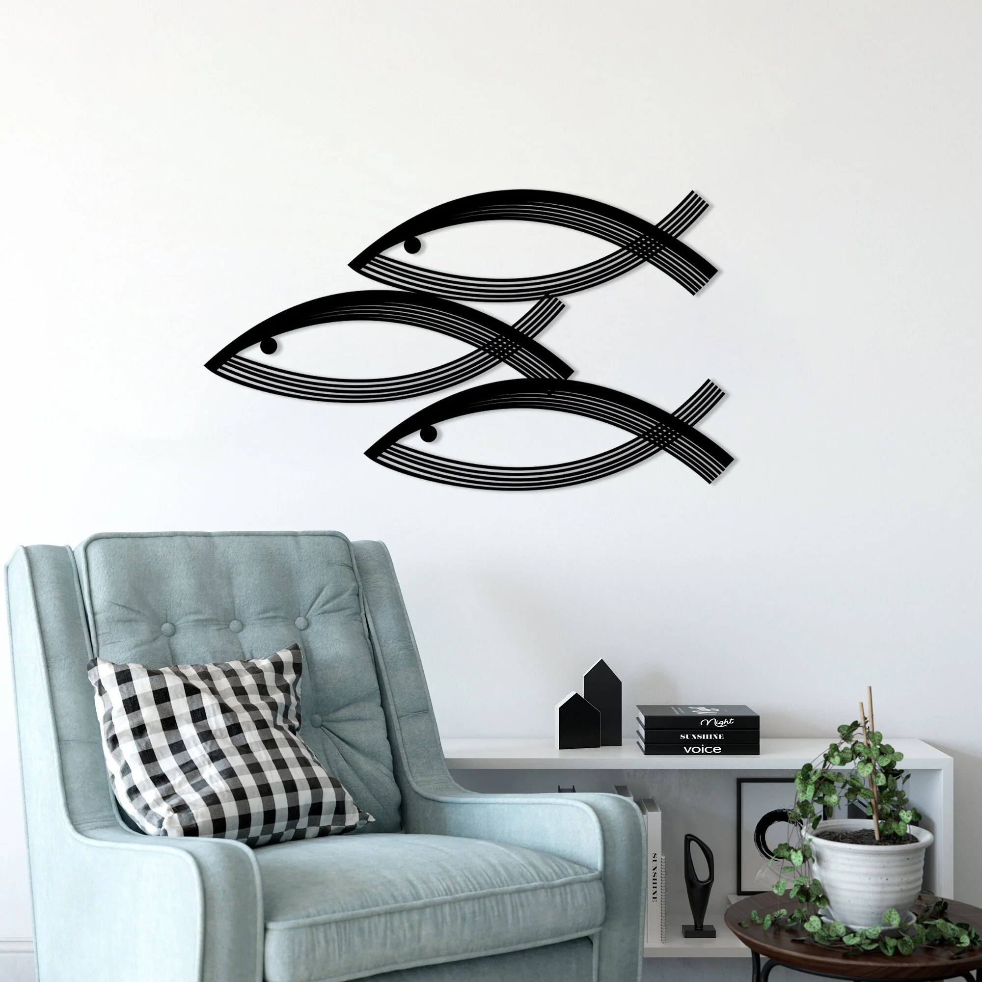 Trio Fish Group Metal Wall Art Nautical Decor Trio Fish Group Metal Wall Art Nautical Decor